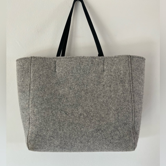 Kate Spade Nouveau York Gray Wool & Leather Structured Tote Bag - Picture 8 of 13